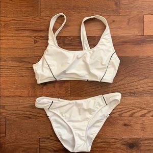 Forever 21 White Athletic Swimsuit